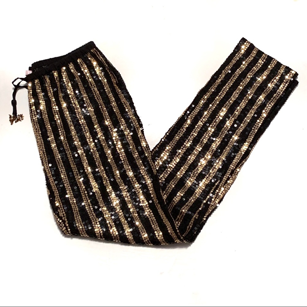 Calypso St. Barth Black and Gold Sequin Pants